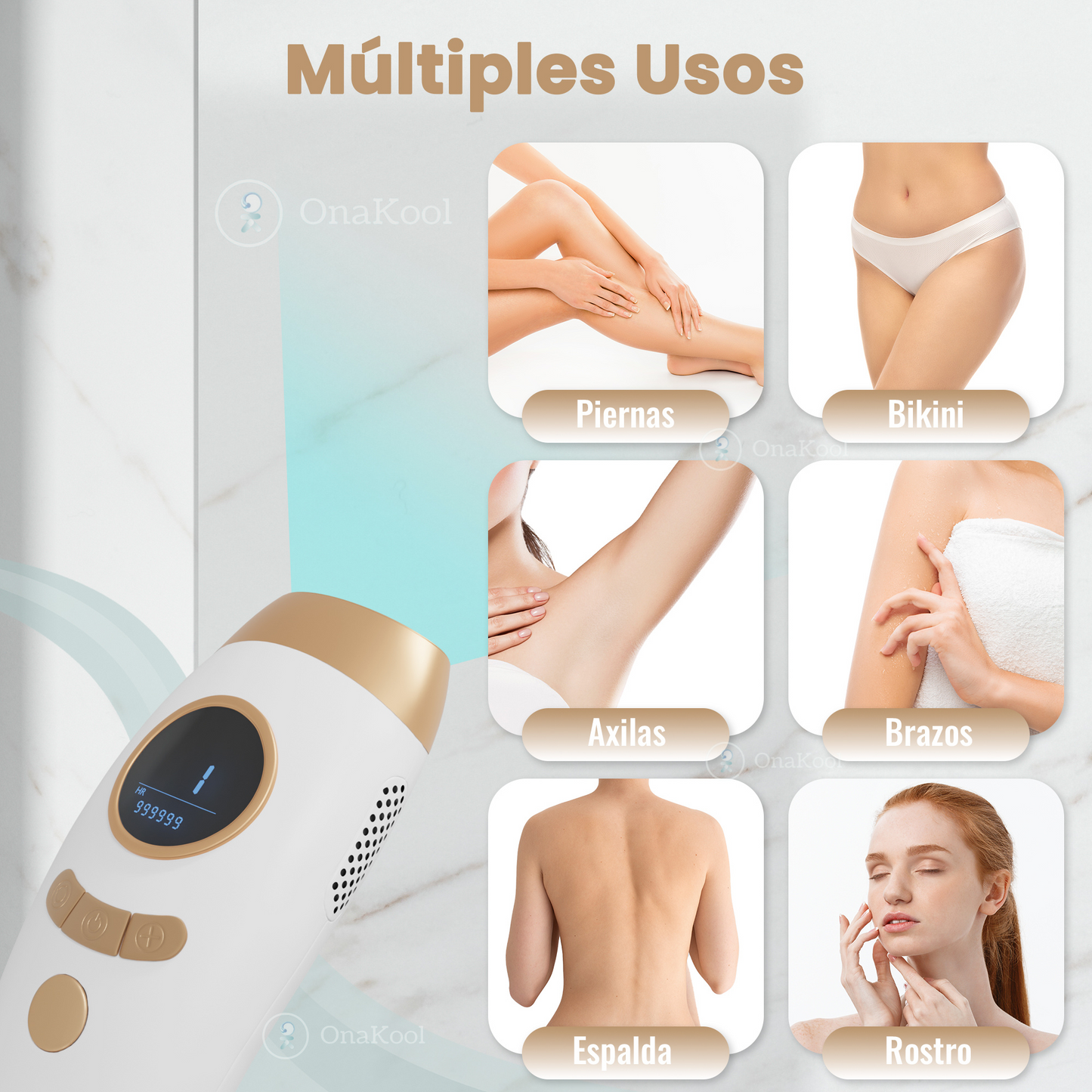 LASER DEPILACION 3 en 1, IPL Depiladora de Luz Pulsada, Depiladora Laser Indolora y No Invasiva, Depilacion Laser en Casa con 9 Niveles, Depiladora Laser Mujer y Hombre,Cuerpo,Cara,Axila,Bikini.