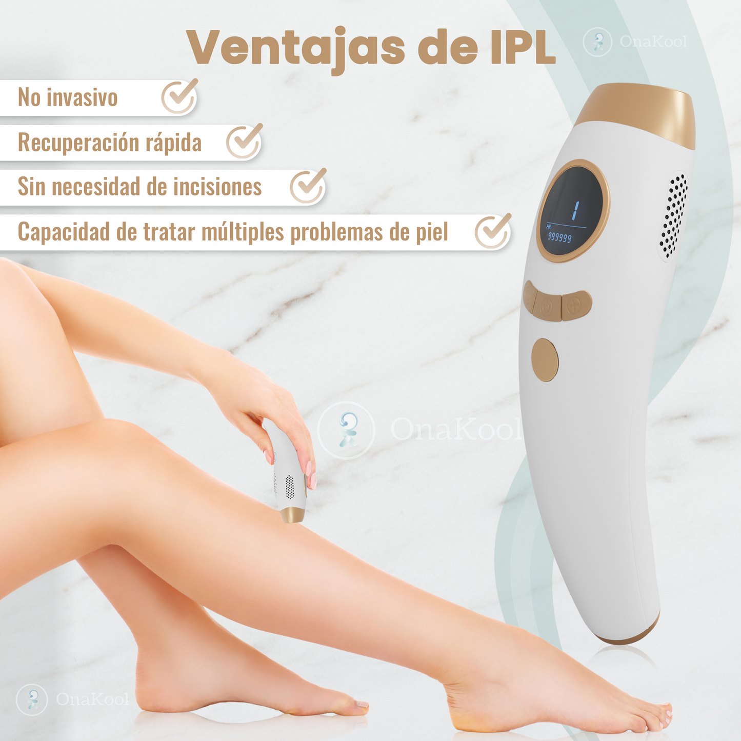 LASER DEPILACION 3 en 1, IPL Depiladora de Luz Pulsada, Depiladora Laser Indolora y No Invasiva, Depilacion Laser en Casa con 9 Niveles, Depiladora Laser Mujer y Hombre,Cuerpo,Cara,Axila,Bikini.