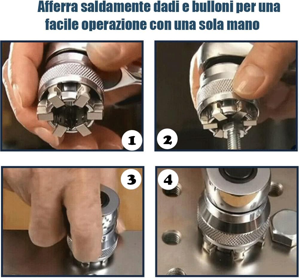 Llave de vaso ajustable, 3/8 pulgadas a 3/4 pulgadas 10 mm-19 mm universal llave inglesa adaptable All-fitting Multi para llave de carraca y taladro eléctrico